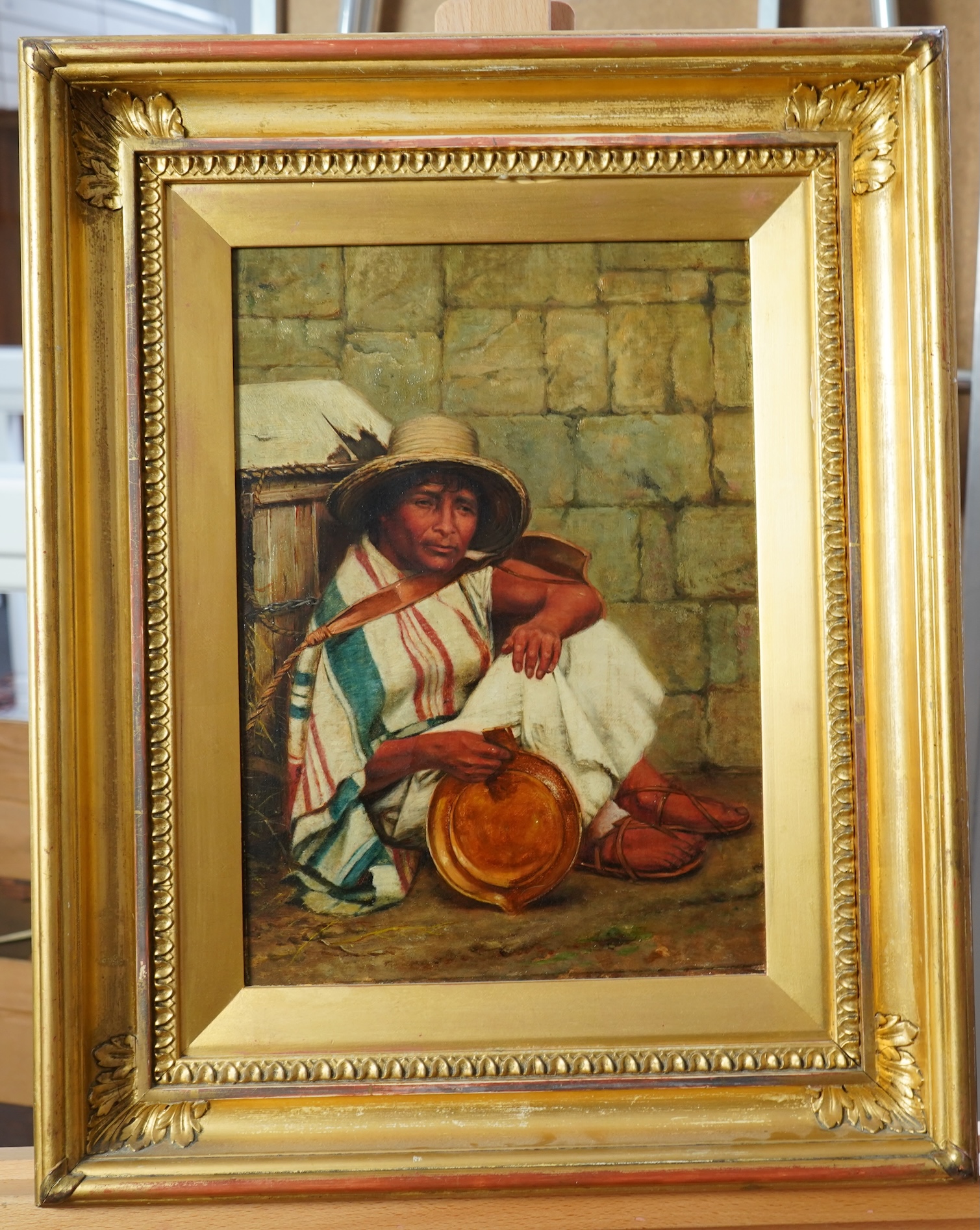 English School, 19th/20th century, A study of a seated South American gentleman